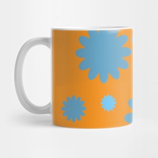 blue and orange  vintage flowers Mug